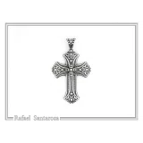 Religious Byzantine Filigree Ornaments Cross Necklace: Sterling Silver Oxidised or 18K Gold Filled Pendant