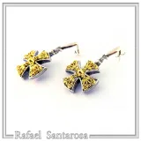 Byzantine Filigree Cross Dangle Drop Earrings: Sterling Silver, 18K Gold-Filled