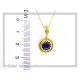 Genuine Lapis Lazuli Greek Filigree Pendant: Sterling Silver 18K Gold Filled Natural Pearl Necklace
