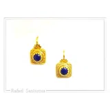 Genuine Lapis Lazuli Ancient Greek Style Earrings: 18K Gold-Filled Sterling Silver, Museum Jewelry