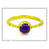 Genuine Lapis Lazuli Byzantine Statement Ring: Sterling Silver 18k Gold-Filled Filigree Bezel