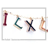 ICXC NIKA Christogram Talisman Beaded Necklace: Multi Color Enamel, 18k Gold Filled Silver