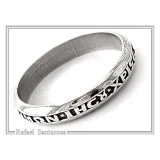 Oxidized Sterling Silver Orthodox Prayer "Kyrie Eleison" Band Ring: Handmade Religious Jewelry
