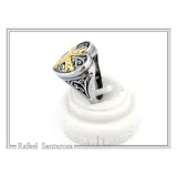 Holy Heart Knight Ring: Medieval Maltese Cross 18K Gold Filled on Oxidized Sterling Silver