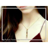 Filigree Natural Gemstones Pendant with Byzantine ornaments on bezel: 18K Gold-Filled Sterling Silver