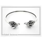 Ram Head Bangle Handmade Sterling Silver: Greek God Pan Symbol, Capricorn zodiac