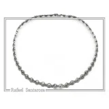 Spiral Eternity Symbol Beaded Necklace: Ancient Greek Museum Replica Jewelry Oxidized Sterling Silver