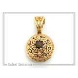 18K Solid Gold Natural Gemstone Byzantine Pendant: Handmade Filigree Necklace, Garnet, Topaz, peridot, Amethyst