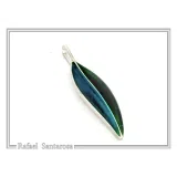 Olive Leaf minimal Pendant: Sterling Silver Enamel Floral Necklace