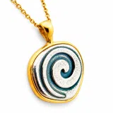 Spiral of Eternity Necklace: Milkyway Symbol Oxidized & 18K Gold Filled Sterling Silver Pendant