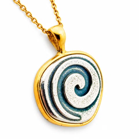 Spiral of Eternity Necklace: Milkyway Symbol Oxidized & 18K Gold Filled Sterling Silver Pendant