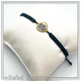 Athena Owl Ancient Greek Tetradrachm Coin Bracelet: Oxidized & Gold Filed Sterling Silver, Macramé Cord