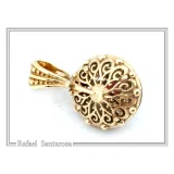 18K Solid Gold Natural Gemstone Byzantine Pendant: Handmade Filigree Necklace, Garnet, Topaz, peridot, Amethyst