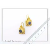 Genuine Lapis Lazuli Ancient Greek Style Earrings: 18K Gold-Filled Sterling Silver, Museum Jewelry