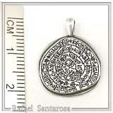 Ancient Greek Calendar Charm museum replica Oxidized Sterling Silver Phaistos Disc Pendant