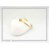 Adjustable Band with Alabaster Rose flower gem: Handmade Sterling Silver 18K Gold-Filled Ring
