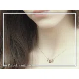 Personalized "I Love You" Red Heart Necklace: Sterling Silver 18K Gold Filled, Red Enamel