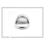 Lion Signet Seal Men Ring: Greek Mythology symbol of strength Oxidized Sterling Silver
