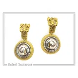 Antefix Greek Spiral Earrings, Sterling Silver, 18k Gold Filled, Hellenic eternity symbol Drop Earrings