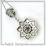 Byzantine Amethyst Filigree Detail Necklace: Oxidised and 18K Gold Filled Sterling Silver