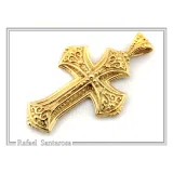 Byzantine Filigree Cross: 18k Solid Yellow Gold Greek Orthodox Religious Baptism Cross Pendant