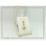 Greek Marble Sunflower Spiral Pendant: 18k Gold-Filled Sterling Silver Necklace