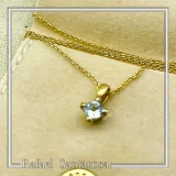 Sterling Silver Gold-Filled Natural Gemstone Pendant Necklace: Amethyst, Garnet, Topaz