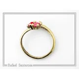 Alabaster Rose Flower Shaped Gems Bouquet Adjustable Ring: Sterling Silver 18K Gold Filled