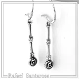 Spiral Dangle Earrings with Hercules Knot design: Sterling Silver Ancient Greek Museum Jewelry
