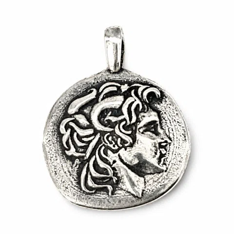 Alexander the Greek deified tetradrachm sterling silver pendant, Ancient Greek museum replica of Lysimachus coin