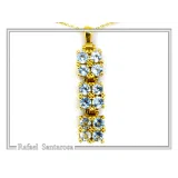 Natural Sky Blue Topaz Beaded Dangle Pendant: Silver 18k Gold Filled, Brilliant Cut Gems