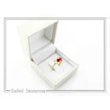 Sculptured Alabaster Rose Flowers Floral Statement Ring: 18K Gold-Filled Sterling Silver