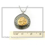 Jesus Christ Victorious Necklace: 18K Gold Christogram & Oxidized Sterling Silver. ICXC NIKA Orthodox Prayer.