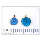 Evil Eye Talisman Against Evil Necklace: Sky Blue Enamel, 18K Gold-Filled Sterling Silver