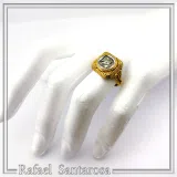Tetradrachm Owl Coin Filigree Ring: Oxidized Silver Coin on 18K Gold Filled, Museum Replicas