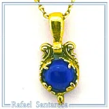 Lapis Lazuli Sterling Silver Necklace: 18K Gold-Filled Filigree, Pearl, Garnet, Peridot, Amethyst, Topaz
