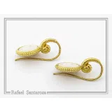 Greek Spiral Marble Engraved Earrings: 18K Gold-Filled Sterling Silver Greek Museum Replica
