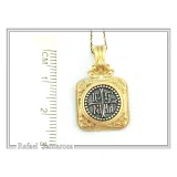 ICXC NIKA Christogram Byzantine prayer Necklace: Oxidized Sterling Silver and Gold filled Pendant