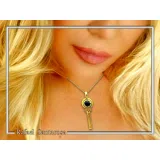 Lapis Lazuli Pendant Ancient Greek Column Necklace: 18K Gold Filled Sterling Silver