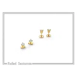 Natural Topaz, Amethyst, Garnet, Peridot Stud Earrings: Gold Filled Sterling Silver