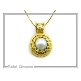 Lapis Lazuli Filigree Pendant: Ancient Greek Art genuine stone Sterling Silver K18 Gold-Filled,