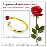 Adjustable Band with Alabaster Rose flower gem: Handmade Sterling Silver 18K Gold-Filled Ring