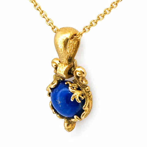Lapis Lazuli Sterling Silver Necklace: 18K Gold-Filled Filigree, Pearl, Garnet, Peridot, Amethyst, Topaz