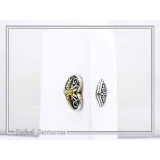 Knights Holy Herat Maltese Cross Cufflinks: Oxidized Sterling Silver, 18k Gold-Filled Byzantine Decoration