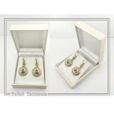 Handmade Marble Greek Key Spiral Dangle Earrings: Sterling Silver 18K Gold-Filled