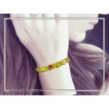 Multi Genuine Gemstone Beaded Bracelet: 18K Solid Gold Byzantine Filigree Tennis Bracelet