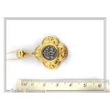ICXC NIKA Cross Prayer Talisman Pendant: Byzantine Constantinato Gold Filled & Oxidized Sterling Silver