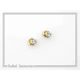 Natural Topaz, Amethyst, Garnet, Peridot Stud Earrings: Gold Filled Sterling Silver