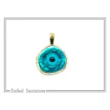 Evil Eye Talisman Against Evil Necklace: Sky Blue Enamel, 18K Gold-Filled Sterling Silver