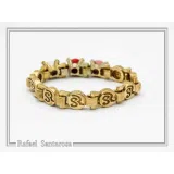 Alabaster Rose Flower Gems Beaded Floral Ring for Girls: 18K Gold Filled Sterling Silver